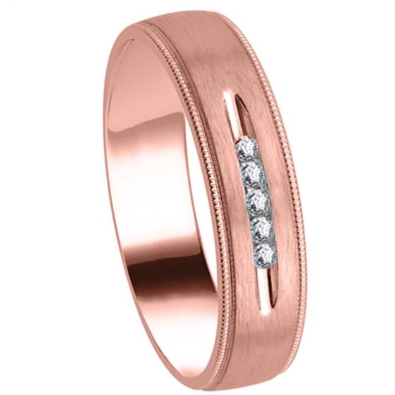 5.5mm Mens Round Diamond Ring