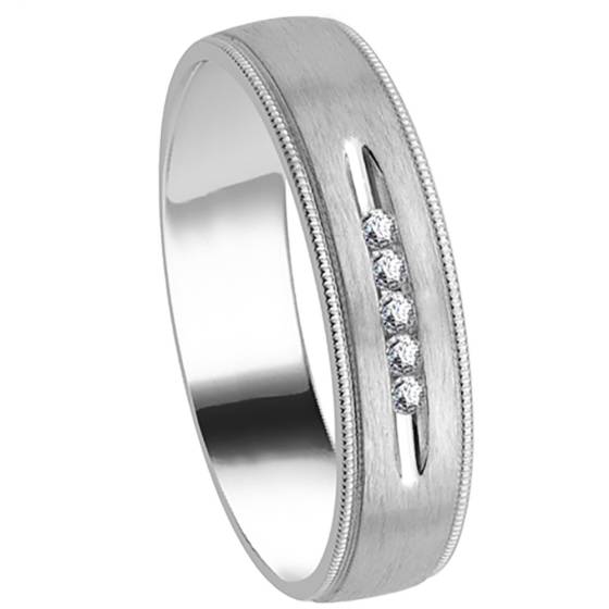 5.5mm Mens Round Diamond Ring