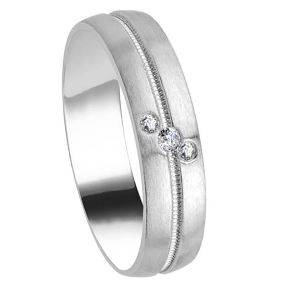 7mm Mens Round Diamond Ring