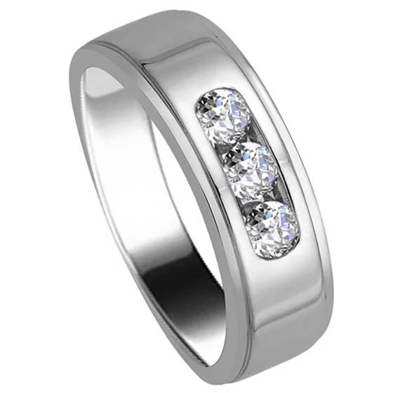 7mm Mens Round Diamond Ring