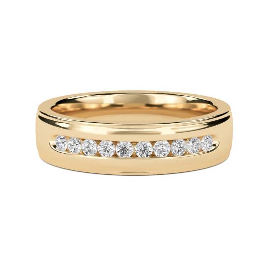 7mm Mens Round Diamond Ring