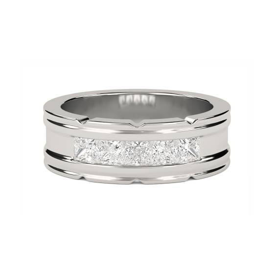 8mm Mens Princess Diamond Ring