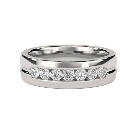5.5mm Mens Round Diamond Ring