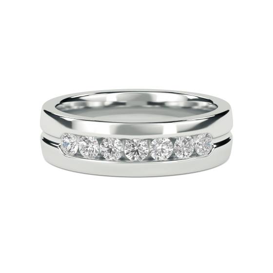 5.5mm Mens Round Diamond Ring