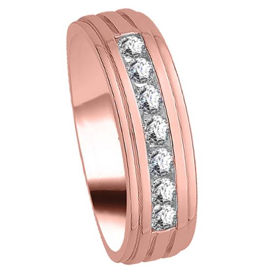 6.5mm Mens Round Diamond Ring