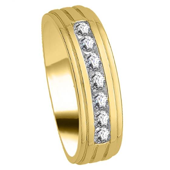 6.5mm Mens Round Diamond Ring