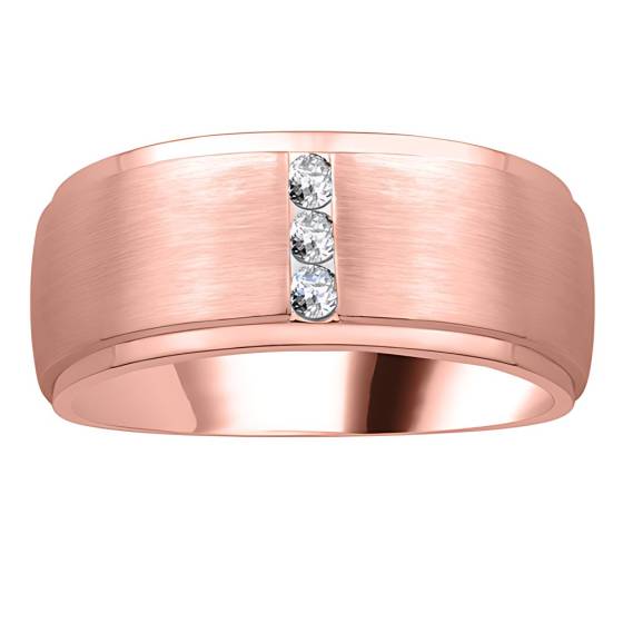 9mm Mens Round Diamond Ring