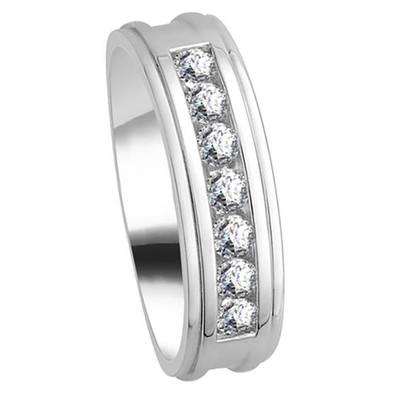 6.5mm Mens Round Diamond Ring