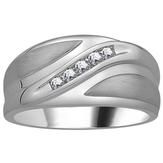 4mm Mens Round Diamond Ring