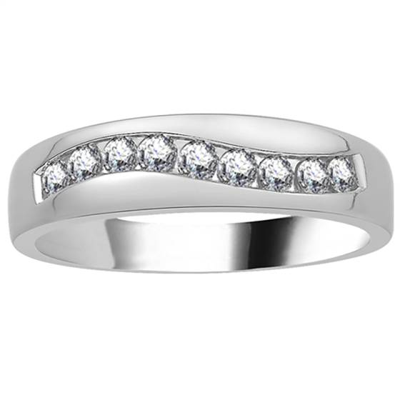 3mm Mens Round Diamond Ring