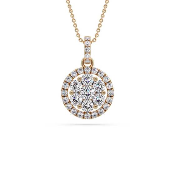 0.60ct Pave Set Round Diamond Designer Pendant