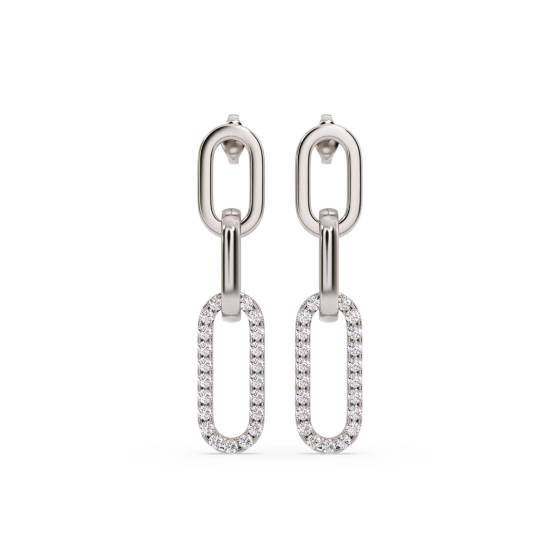 0.70ct Round Diamond Paper Clip Earrings