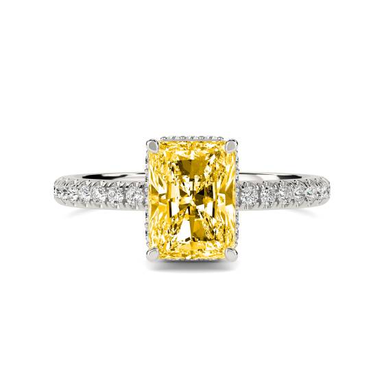 Radiant Yellow Diamond Halo Ring