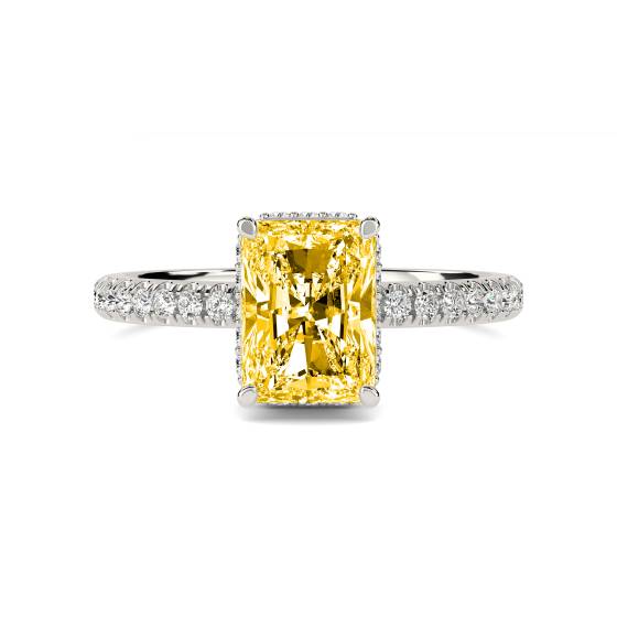 Radiant Yellow Diamond Halo Ring