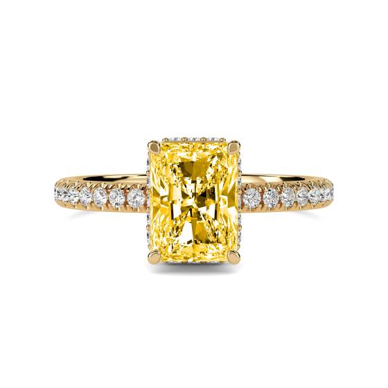 Radiant Yellow Diamond Halo Ring
