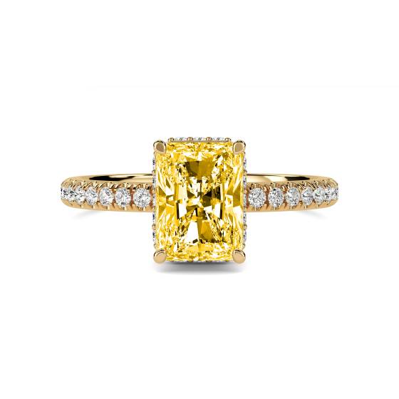 Radiant Yellow Diamond Halo Ring