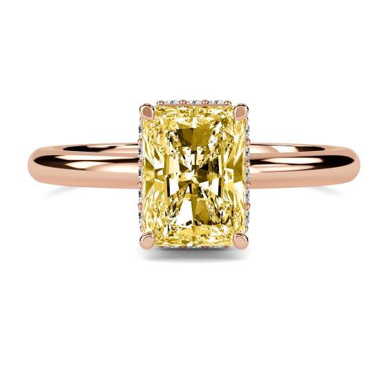 Radiant Yellow Diamond Halo Ring