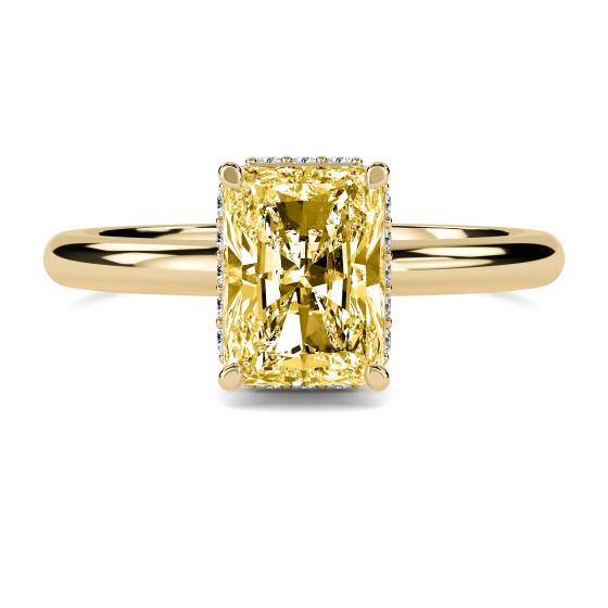 Radiant Yellow Diamond Halo Ring