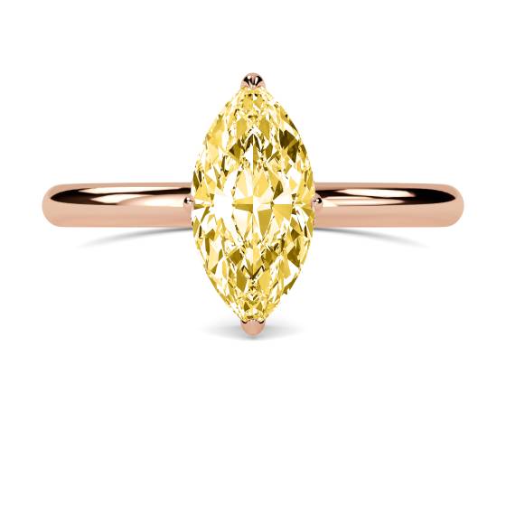 Marquise Yellow Diamond Halo Ring