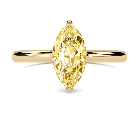 Marquise Yellow Diamond Halo Ring