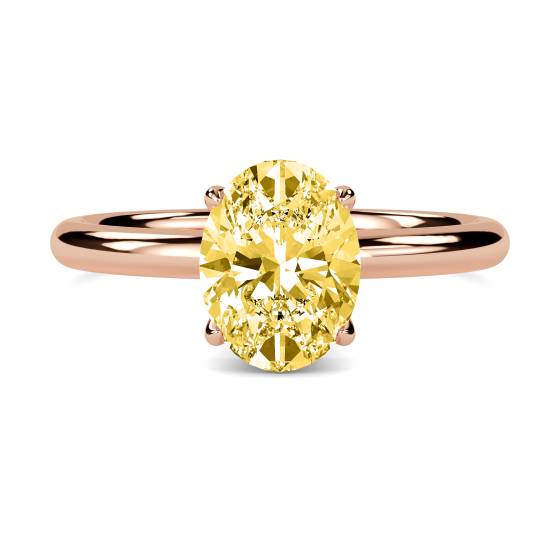 Oval Yellow Diamond Halo Ring