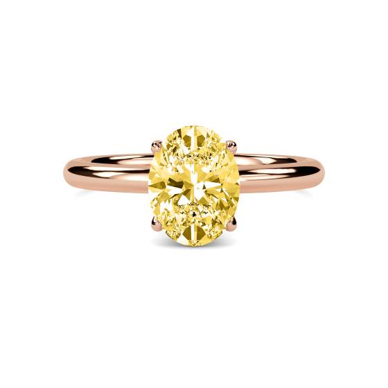 Oval Yellow Diamond Halo Ring