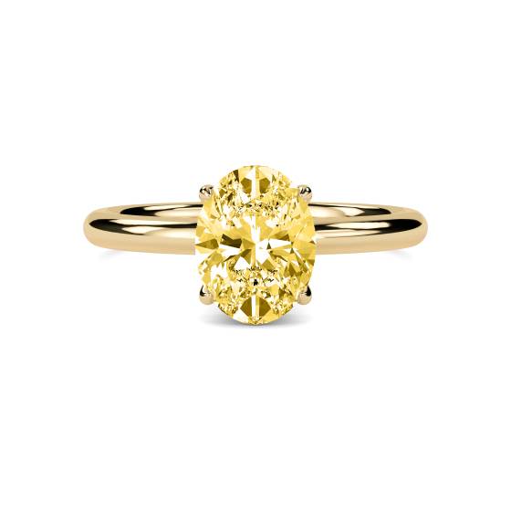 Oval Yellow Diamond Halo Ring