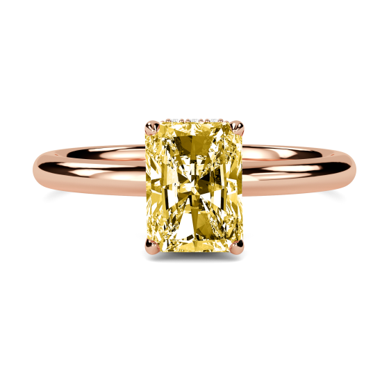 Radiant Yellow Diamond Halo Ring