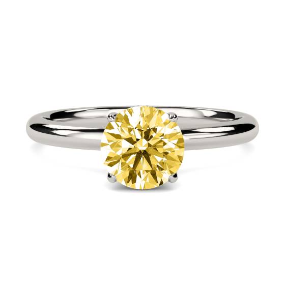 Round Yellow Diamond Halo Ring