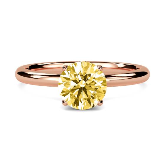 Round Yellow Diamond Halo Ring