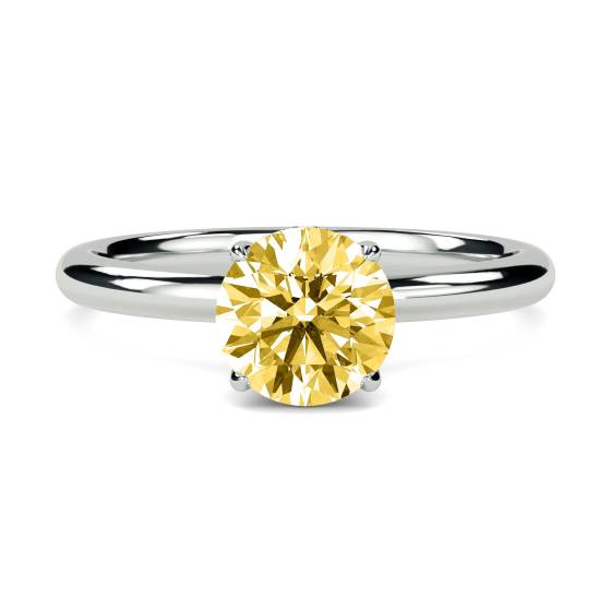 Round Yellow Diamond Halo Ring