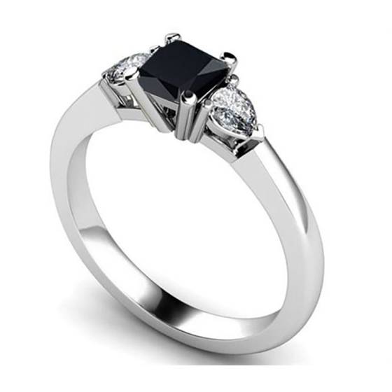 Princess Black Diamond Trilogy Ring