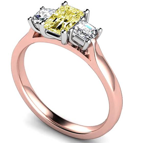 Yellow Radiant Diamond Trilogy Ring