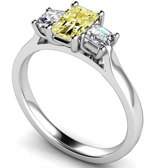 Yellow Radiant Diamond Trilogy Ring