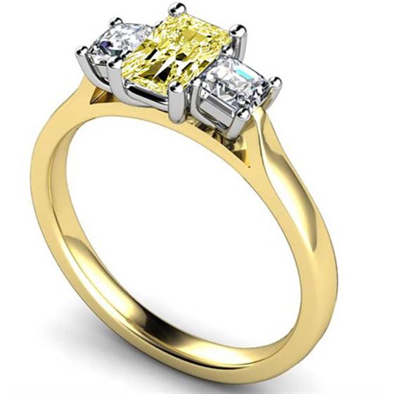 Yellow Radiant Diamond Trilogy Ring
