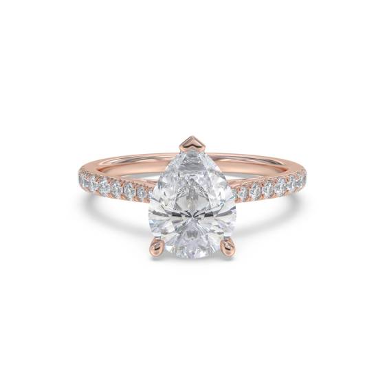 Pear Diamond Shoulder Set Ring