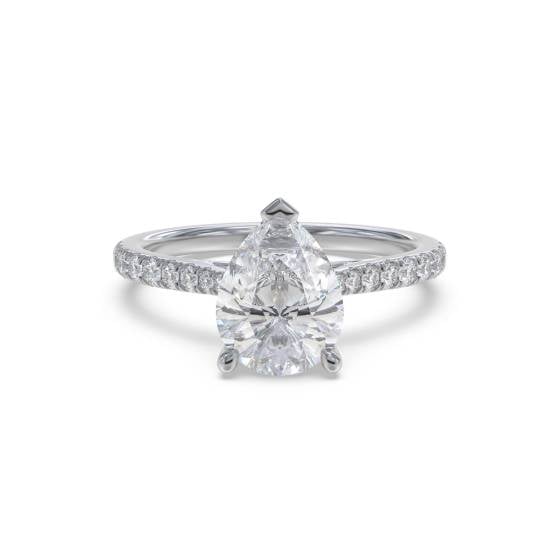Pear Diamond Shoulder Set Ring