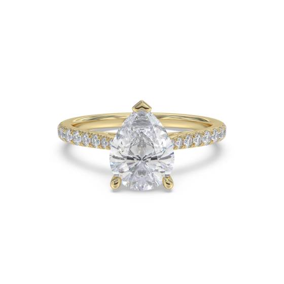 Pear Diamond Shoulder Set Ring