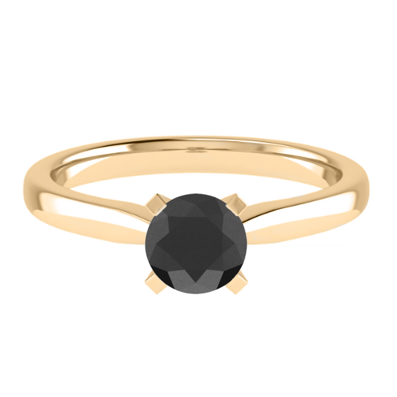 Black Diamond Solitaire Ring