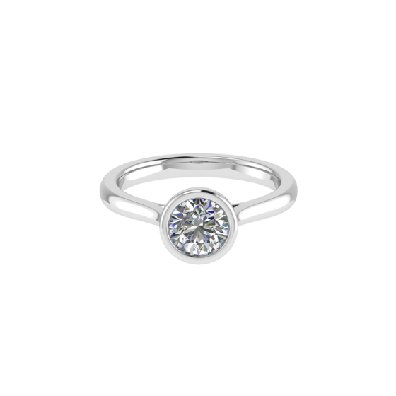 Round Diamond Bezel Set Solitaire Ring