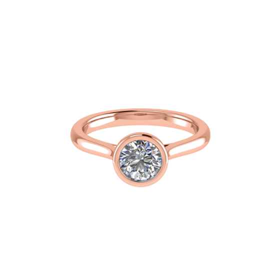 Round Diamond Bezel Set Solitaire Ring
