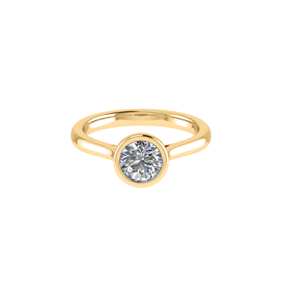 Round Diamond Bezel Set Solitaire Ring