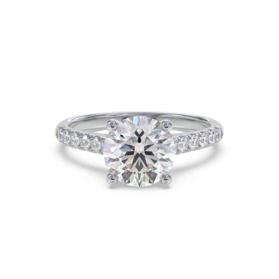 Round Diamond Shoulder Set Ring