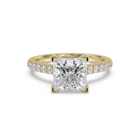 Princess Diamond Shoulder Set Ring