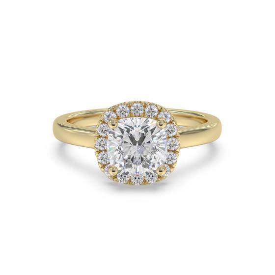 Cushion Diamond Single Halo Ring