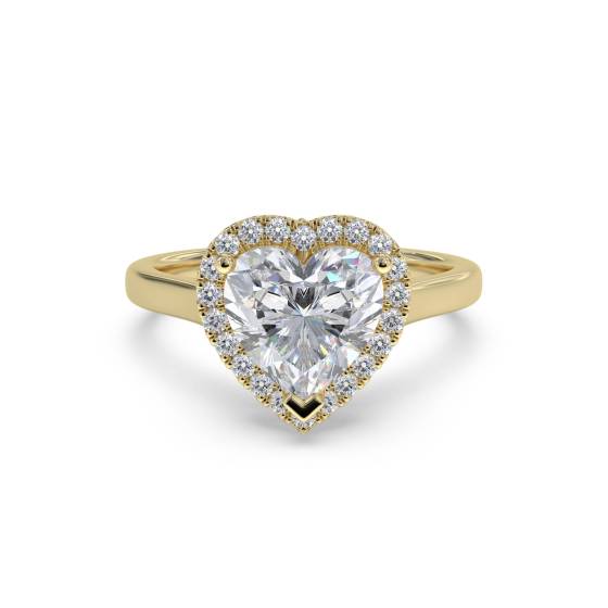 Heart Diamond Single Halo Ring
