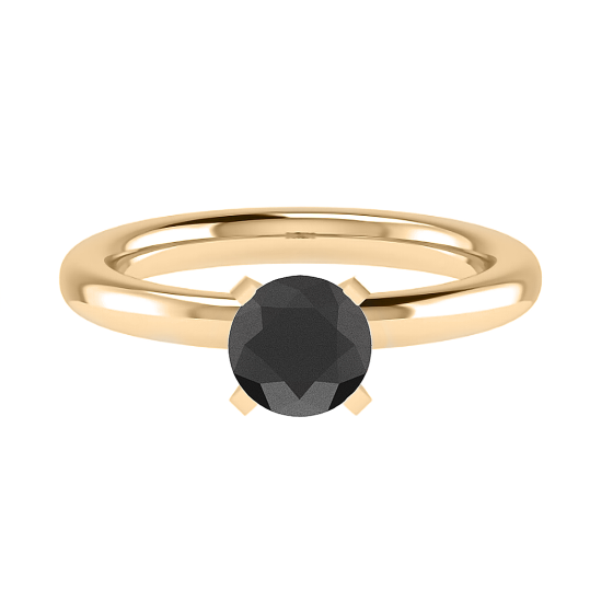 Black Diamond Solitaire Ring