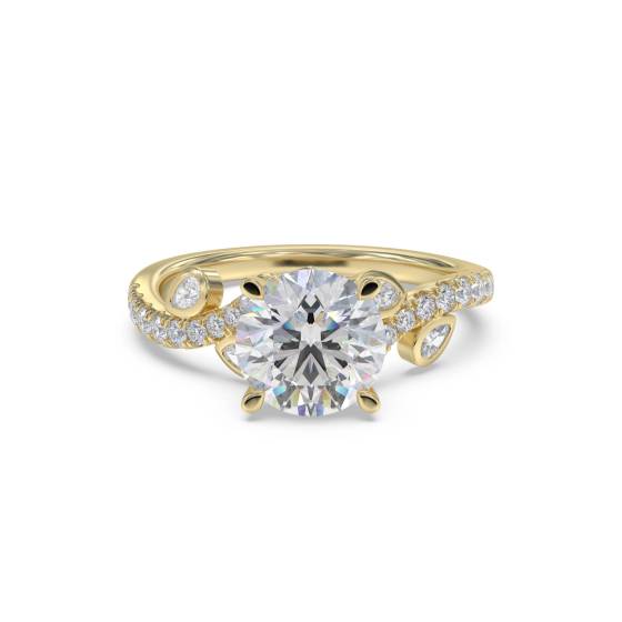 Elegant Round Diamond Split Shoulder Set Ring