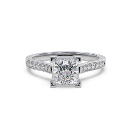 Modern Crossover Princess Diamond Shoulder Set Ring