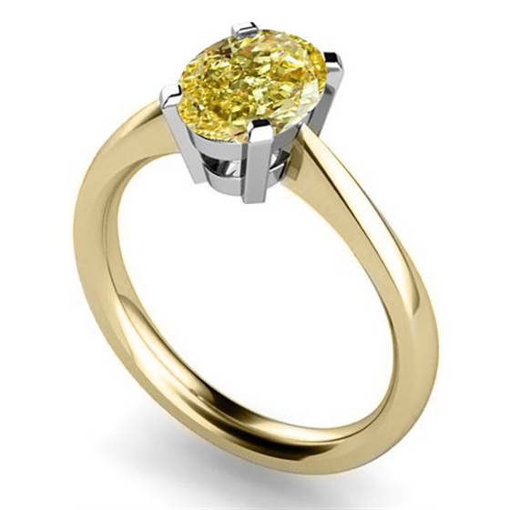 Fancy Yellow Oval Diamond Solitaire Ring